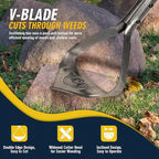 Hoe Garden Tool, Heavy Duty Triangle 52.7" Manual Weeder with Long Handle, Carbon Steel Weed Removing Action Hoe Cultivator for Weeding, Digging, Loosening Soil, Hoeing, Edging
