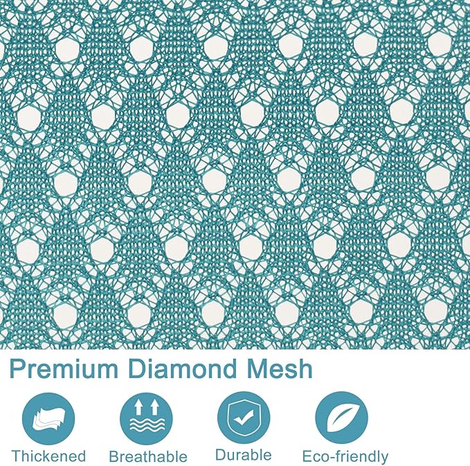 Polecasa Heavy Duty Large Mesh Laundry Bags with ID Tag and Locking Drawstring Closure - 2 Pack, 24 x 36 inches - Laundry Hamper Liner, Washable Laundry Bag for Travel, Sports, Dorms (Aqua)