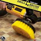 Bathroom Accessories - Cleaning Supplies - Boat Brush - Deck Scrub Brush – 7in - Medium Yellow Bristles - Variable Speed Polisher - 5/8 x 11 Threaded Hub - Tile - Shower Cleaner - Porcelain – Flooring