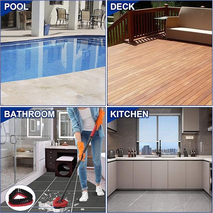 Scrubber Mop Head for O Cedar RinseClean Spin Mop 2 Tank System, Replace Head for OCedar Spin Mop Scrub Brush Head, Scrubber Head Replacement Attachment, Scrub Brush Mop Head 2 Tank, Clean Brush