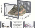 HOMIDEC Shoe Storage, 12 Pack Shoe Organizer for Closet, Shoe Boxes Clear Plastic Stackable Shoe Containers with Lids for Size 13
