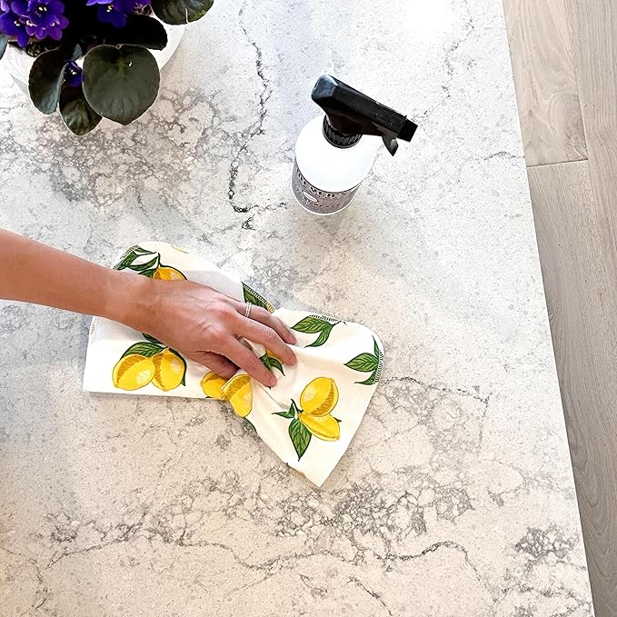 Reusable Paper Towels - 24 Pack - Roll of Washable Cotton Cloth Paper Towels - Paperless Reusable Napkins Cloth Washable - Absorbent + Long Lasting - Zero Waste Products - (Lemon)