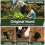 Original Homi Hand Hoe - Traditional Handmade Korean Garden Tool for Weeding Digging & Planting with Forged Steel & Chestnut and Acacia Wood Handle