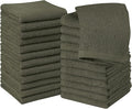 Utopia Towels 24 Pack Cotton Washcloths Set, 100% Ring Spun Cotton, Premium Quality Flannel Face Cloths, Highly Absorbent and Soft Feel Fingertip Towels, Dusty Olive