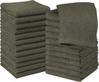 Utopia Towels 24 Pack Cotton Washcloths Set, 100% Ring Spun Cotton, Premium Quality Flannel Face Cloths, Highly Absorbent and Soft Feel Fingertip Towels, Dusty Olive