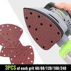 WORKPRO Detail Sander, 13,000 OPM Compact Electric Sander with Dust Collector, 1.6Amp Power Sander with 15PCS Sanderpapers for Tight Spaces Woodworking