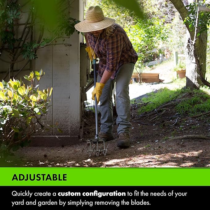 Yard Butler- Rotary Cultivator - Durable Garden Cultivator for Healthy Soil - Customizable Tiller to Meet Garden & Lawn Needs - Ergonomic Gardening Tool Design - Standard Packaging