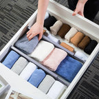 Utoplike Bamboo Drawer Dividers Large, Gray Kitchen Drawer Organizers Adjustable, Spring Loaded, Works in Dresser, Bathroom, Bedroom, Desk, 4 pcs, 2.4" H