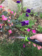 Garden Guru Stainless Steel Hand Rake Soil Tiller with Ergonomic Handle, Great for Gardening, Cultivating, Loosening Soil & Spreading Mulch (2 Pack)