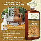 STAR BRITE Teak Care Kit 32 OZ - Cleaner, Brightener Spray & Teak Oil for Fine Woods (081205)