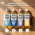 HARRIS Multi-Purpose Pure Castile Soap, Made with Olive, Coconut, and Pine Tree Oil, Uses for Face, Body, Hand, Hair, Home, Dishes, and Laundry, Peppermint, 32 Fl Oz