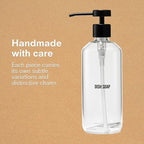 Public Goods Glass Dish Soap Dispenser Pump for Kitchen Sink | Liquid Dish Soap Refill Bottle | Made with Clear Borosilicate Glass and Black Stainless Steel | 16 Oz Dispenser