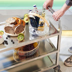 CURTA Stainless Steel Serving Trolley, 30" L x 16" W x 33" H 3 Tiered Shelf Kitchen Utility Cart, Rolling Casters Brake Wheel, Commercial Pro for Restaurant/Hotel/Lab/Clinic/Salon/Workshop