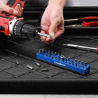 CASOMAN 2PCS 1/4" Hex Bit Organizer with Magnetic Base - Blue, 86 Hole Bit Organizer with Strong Magnetic Base, Magnetic Bit Organizer for Your Specialty