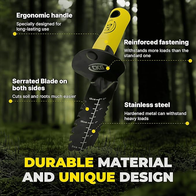 CKG Carbon Metal Detecting Set - Spade Shovel, Hand Shovel Digging Tool, Pouch Bag – Lightweight and Durable Shovels for Digging Treasure Hunting,Set