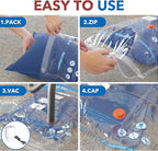 Vacuum Seal Bags for Clothing Travel & Home Storage, travel vacuum bags with pump, Store Blankets, Comforters, Pillows, Seasonal Clothes Compactly,8 Pack With Electric Pump