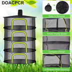 4 Layer Herb Drying Rack, Hanging Mesh Net, Foldable Plant Drying Rack With U-Shaped Zipper, Garden Trimming Shears and Hooks, For Drying Herbs Plants, Fruits, Seafood, Clothing(4 Layers-23.62'')