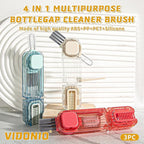 3Pcs 4 in 1 Cup Lid Gap Cleaning Brush Set,Multifunctional Crevice Cleaning Brush for Bottle,Multipurpose Bottle Cleaner with Compact Design Tiny Silicone Cup Holder Cleaner Tool,Kitchen Gadgets