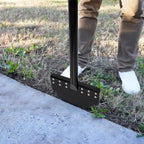 One-Piece 40in Manual Edger Lawn Tool with Spring Steel Blade Manganese Steel Border Edger for Landscaping Rustproof Half Moon Edger with Rubber Handle for Garden Maintenance