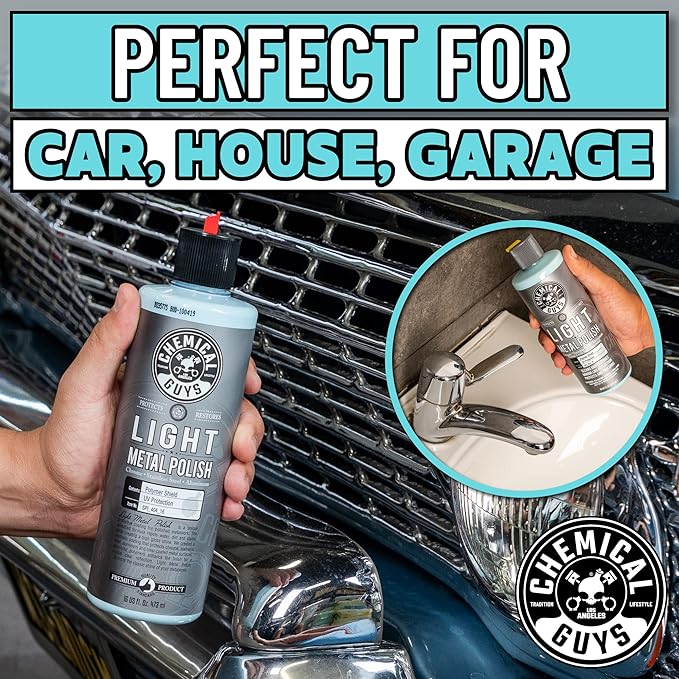 Chemical Guys SPI_404_16 Light Metal Polish (Works on Chrome, Stainless Steel, Aluminum & More), 16 fl oz