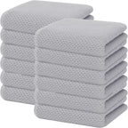 Homaxy 100% Cotton Waffle Weave Kitchen Dish Towels, Ultra Soft Absorbent Quick Drying Cleaning Towel, 13 x 28 Inches, 12-Pack, Light Gray