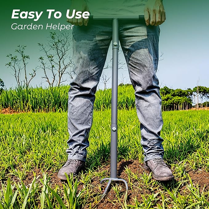 Walensee Upgrade Twist Tiller Manual Hand Tiller Garden Claw Cultivator with a Removable Big Claw, Garden Claw Tool Long Handle Steel Tiller Lawn Aerator Soli Lossener for Gardening Bed and Plant Box