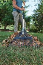 True Temper Steel Tine Leaf Rake with Hardwood/Steel Handle for Lawns, Gardening, and Dethatching, 22 Tines, Black