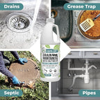 Mighty Mint Drain Maintainer with Enzymes – Drain Cleaner Controls Bad Smells and Prevents Buildup for Drains, Grease Traps, Septic, 32oz