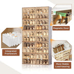 ANTBOX Portable Shoe Rack Organizer for Closet Entryway, Stackable Sneaker Storage Shoe Cabinet with Magnetic Clear Door, Large Plastic Storage containers Bins with Lids 10 Tiers 40 Pairs