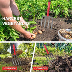 4-Tine Heavy Duty Pitchfork Digging Fork Garden Fork Pitch Forks with Fiberglass Handle for Gardening, Hay,Digging Potatos,43 inches
