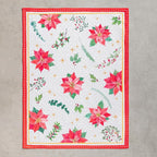 Maison d' Hermine Kitchen Towels Set of 3 100% Cotton 27.50" x 20" Reusable Cloth Tea Dish Towels Absorbent with Hanging Loop for Kitchen, Home, Dining, Cocktail Parties (Poinsettia Christmas)