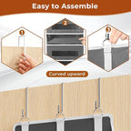 5 Tier Over The Door Organizer - Large Capacity Behind Door Hanging Shelves with 10 Mesh Pockets and Clear Windows, Closet Organizers and Storage for Bathroom, Bedroom, Nursery, 3 Pack Grey