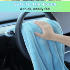 JOYMOOP Microfiber Towels for Cars, 63" x 29.5" Car Drying Towel, Blue Reusable Car Towel, Quick Drying Car Microfiber Cleaning Cloth for RVs, SUVs, Trucks