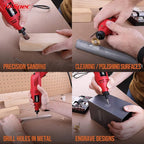 Hi-Spec 121pc 130W Corded Power Rotary Multi Tool Kit with Dremel Compatible Bit Accessories to Drill, Cut, Trim, Grind & Sand for DIY Repairs, Hobbies & Craft Projects