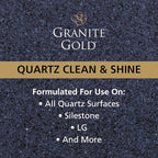 Granite Gold Quartz Clean & Shine Streak-Free Cleaner Deeps Cleans and Polishes All Quartz Surfaces Including Silestone, LG, and More, 24 Fl Oz (Pack of 1)