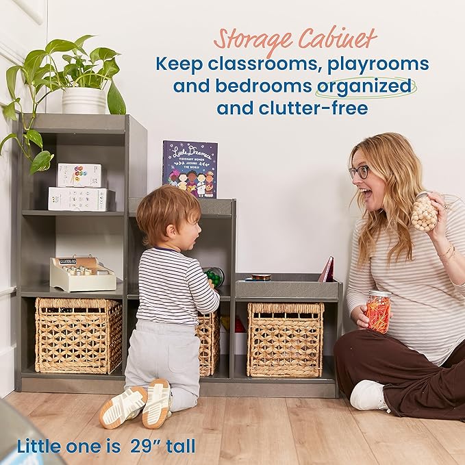 ECR4Kids 3-2-1 Cube Storage Cabinet, Display Shelf, Grey Wash