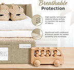 Storage Cubes – 12x12x10 Fabric Baskets for Organizing, Storage Baskets for Shelves, Open Front Fabric Bins, Closet Organizer Bins for Clothes, Towels, Sweaters, Linen – Brown, 3 Pack