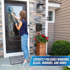 Unger ProClean Connect and Clean Indoor Window Cleaning Kit, Washing Tool with Swivel Head for Tight Corners and Edges, Streak-Free Results on Glass and Mirrors, Reusable Microfiber Pads