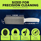 PUMIE Pumice Stone Toilet Bowl Cleaner (6-Pack) - Pumice Stone with Handle - Heavy Duty Toilet Bowl Scrubber for Rings, Bowls, Hard Water Stains, Lime, Rust, Sink - Includes Handle for Easy Use