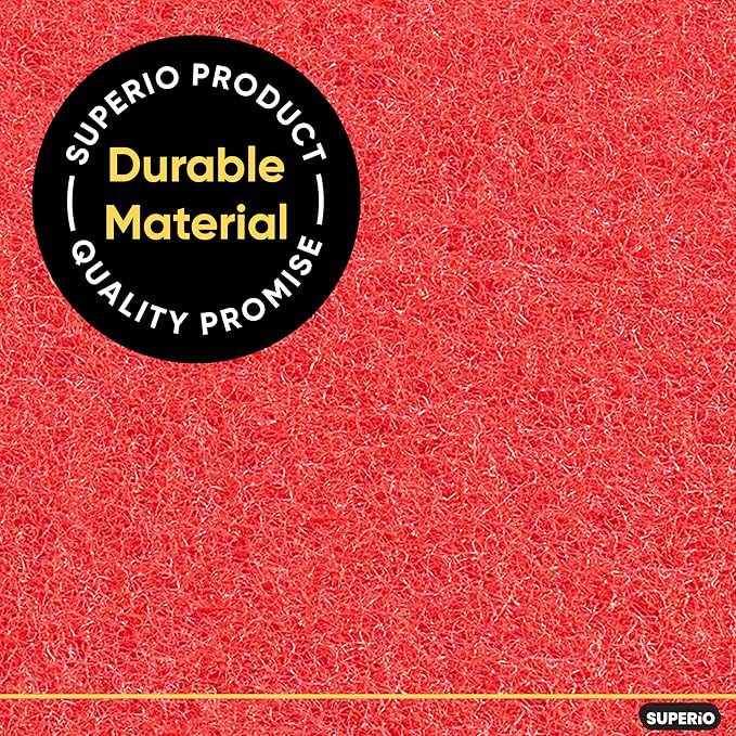 Scouring Pad Non-Scratching Scrubber Non-Scratch Cleaning Scrub Pads Heavy Duty Scouring Pad Reusable Kitchen Scrubbing Pad Pack of 12 Red, by Superio