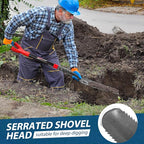 Drain Spade Root Saw Spade Narrow Serrated Shovel Digging Shovels for Cutting Root, Digging, Trenching,Transplanting,44 inches