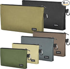 6 Pack Zipper Pouch, Premium Tool Bag, Utility Flat Bottom Storage Organizer With Carabiner Metal Zipper for Tools, Stationary, Pencil