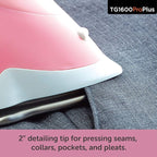 oliso TG1600 ProPlus Smart Iron with Auto-Lift – 1800 Watt Steam Iron for Clothes, Sewing, Quilting & Crafting – Diamond Ceramic-Flow Soleplate, Rosé