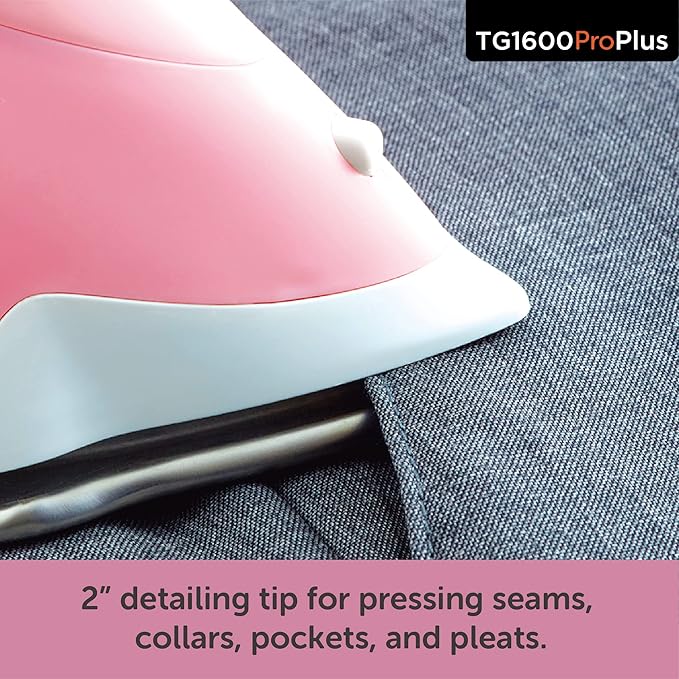 oliso TG1600 ProPlus Smart Iron with Auto-Lift – 1800 Watt Steam Iron for Clothes, Sewing, Quilting & Crafting – Diamond Ceramic-Flow Soleplate, Rosé