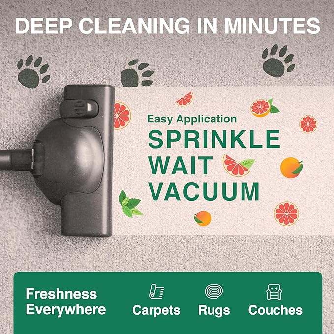 Good Natured Brand | Carpet Deodorizer & Freshener Powder | 31 oz Pet Odor Eliminator for Strong Odor & Pet Urine | Fresh Natural Grapefruit & Spearmint Scent | Safe for Homes with Pets