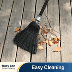 Yocada Broom Commercial Indoor Outdoor Broom 55.5 inch Tall for Courtyard Garage Lobby Mall Market Floor Home Office Leaves Stone Dust Rubbishb Black