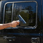 Amazon Basics All-Purpose Window Squeegee with Handle for Car Windshield, Shower, Glass, Mirror Cleaning, Silicone Rubber Blade, Streak-Free Results, Lightweight, Black, 8-inch