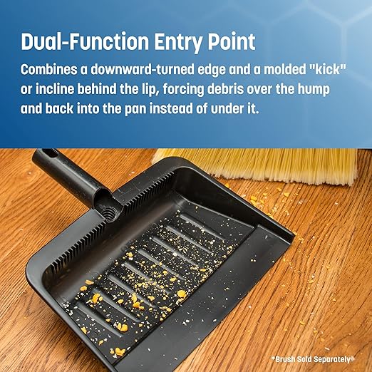 Carlisle FoodService Products Heavy Duty Dust Pan with Handle – Durable Plastic, 8 Inch Dust Pan for Home, Kitchen, and Commercial Use, 24 Pack, Black