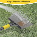 Garden Shovel: Heavy Duty Floor Scraper with Metal Sharp Blade, Multifunctional 60in Long Handle Flat Shovels for Edging Weeding Landscaping Lawn Tool