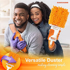 EasyClean Microfiber Duster for Blinds - Multi-Surface Microfiber Dusters for Cleaning - Blind Cleaner Duster Tool - Baseboard Cleaner Tool with Handle - Blinds Cleaner Tool - Use as Damp Duster
